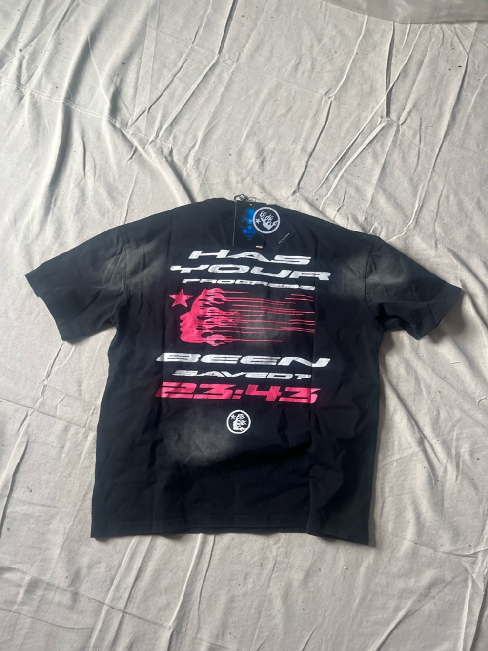 Hellstar Graphic Tee with Pink & White Racing Print ALL SIZES